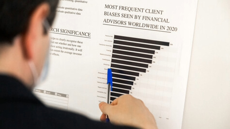 A student studying a data set.