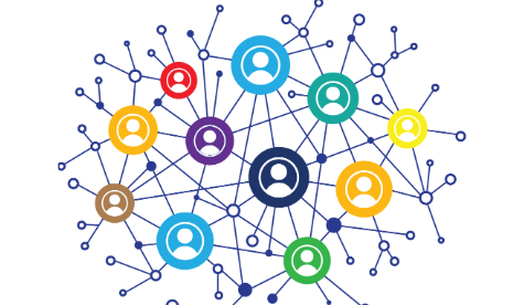 An image of connecting icons - networking