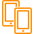 dl_mobile, orange cartoon of 2 mobile phones