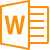 dl_office, orange cartoon of microsoft word icon