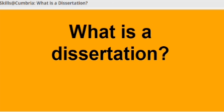 What is a dissertation tutorial, 