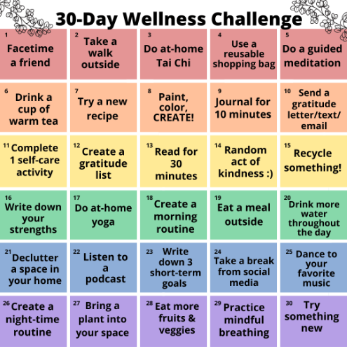 30 day wellness challenge, 