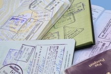 Passports, Passport with country stamps in 
