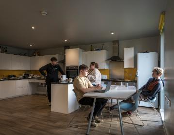 Ambleside Accommodation Kitchen with Students