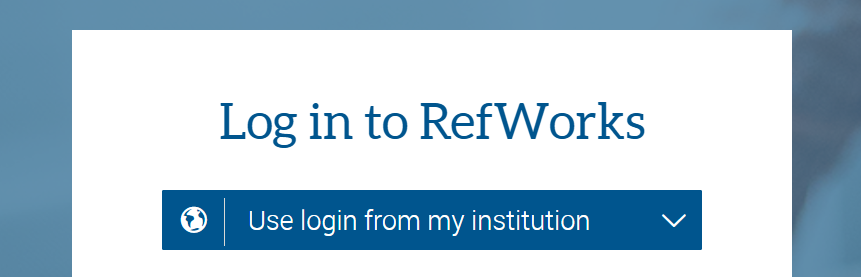 RefWorks log-in page