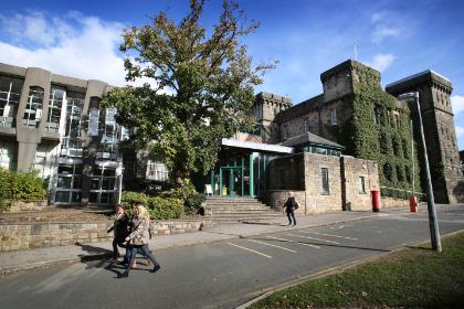 Lancaster Campus outside Harold Bridges Library