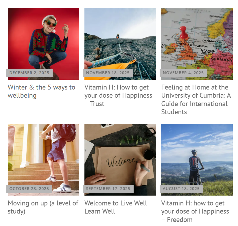 LWLW blog posts, Image of series of blog posts on the live well learn well blog