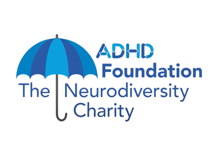 The ADHD foundation charity logo on a plain, white background.