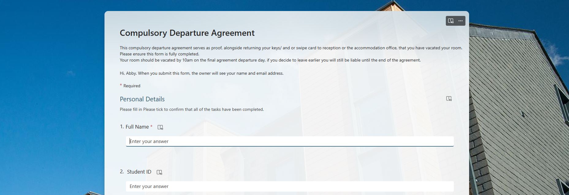 Accomm Departure Agreement, 