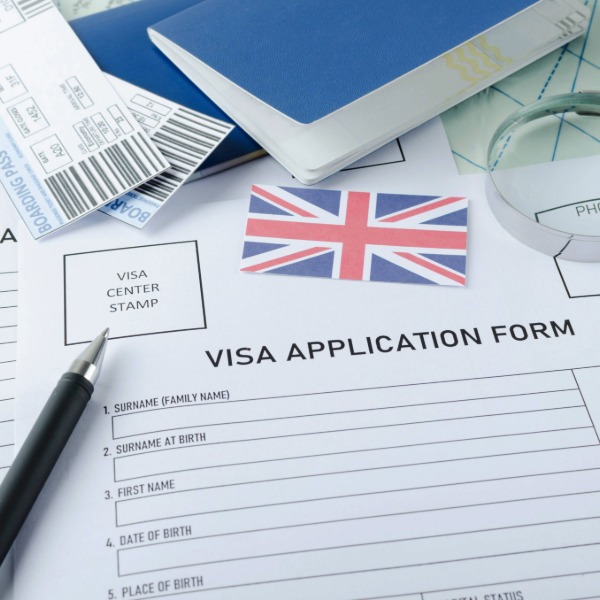 International Students visa, Image of an application form for a visa