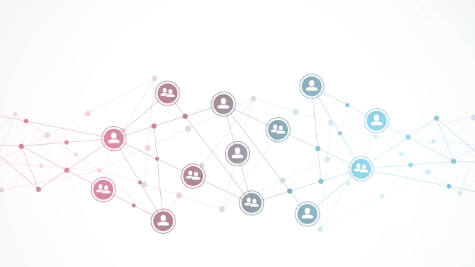 Icon of people in an interconnected web