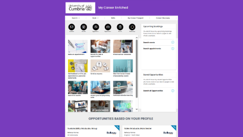 MCE page icon.png, A screenshot of the dashboard for My Career Enriched