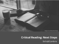 Critical Reading Next Steps, Critical Reading next steps tutorial