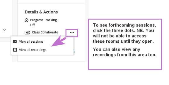 Blackboard Collaborate Access rooms and recordings, 