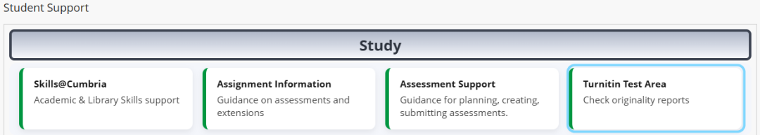 Square - Optimised for web, Screenshot of Turnitin Test Area link on Institution page in Blackboard
