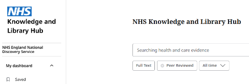 NHS knowledge and library hub, NHS library search box