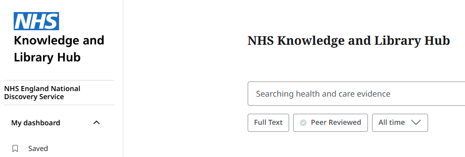 NHS knowledge and library hub, NHS library search box