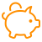 dl_money, orange cartoon of a piggy bank