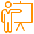 dl_presentation, orange cartoon of a person giving a presentation
