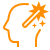 dl_skills, orange cartoon of a head with a wand on top of it