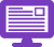 writing_lg, purple icon of a computer screen with lines and a box inside 