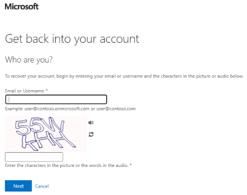 Microsoft Password Reset, 