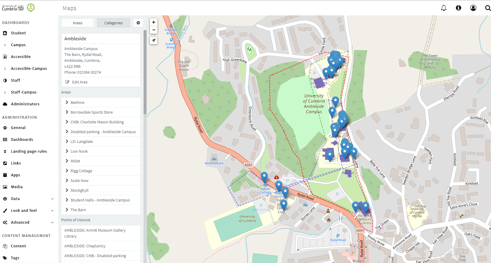 StuHub2019 Maps, A picture of the maps app in the summer 2019 Student Hub