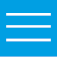 waffle, blue background with 3 white, horizontal lines