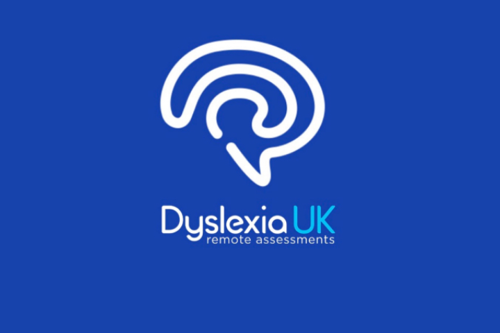 Dyslexia uk's logo on a blue background