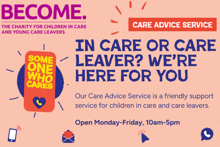 The image displays a cartoon image of a phone that says 