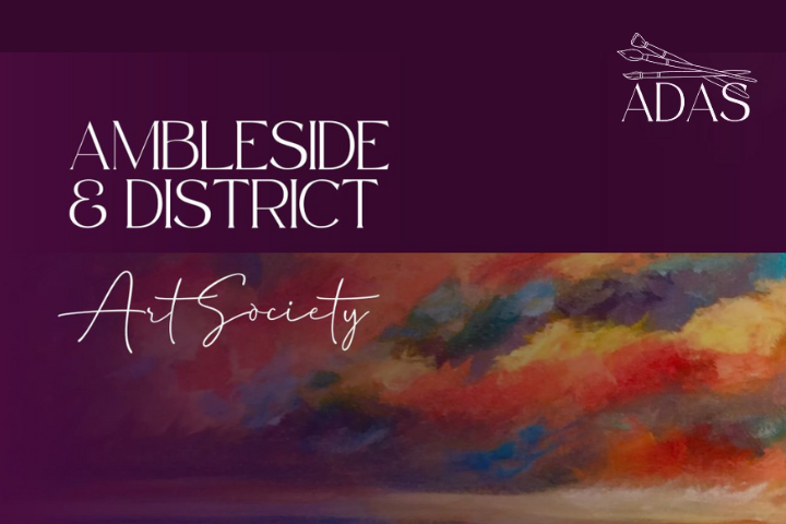 The image shows a painting of a sunset, above the photo is the text 