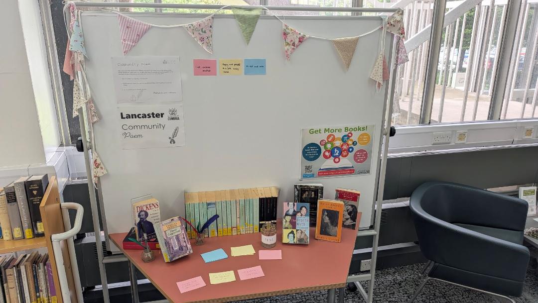 Square - Optimised for web, Notice board and books on a table