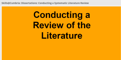 Conducting a literature review, 