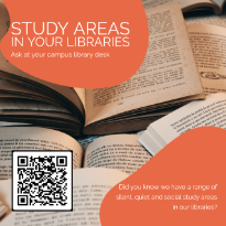 Study spaces poster, Find your study space in our libraries