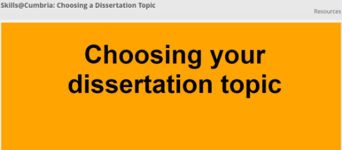 Choosing your dissertation topic, 