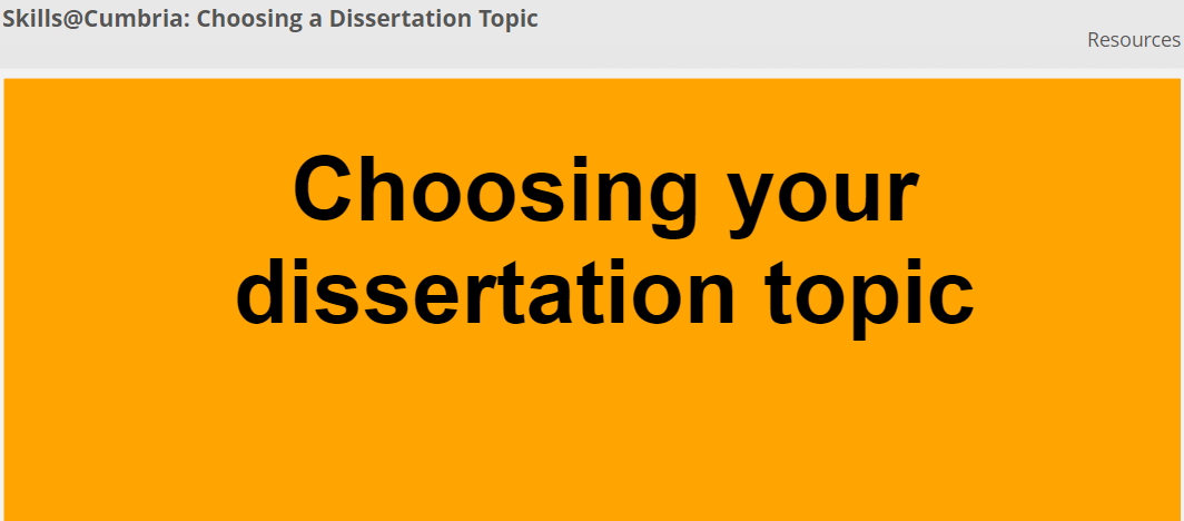 Choosing your dissertation topic, 