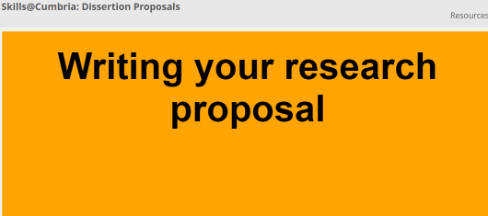 Writing your research proposal, 