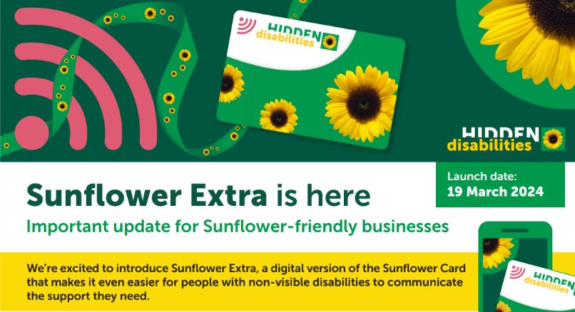 Sunflowers Extra Is Here Logo, Sunflowers Extra Is Here Logo