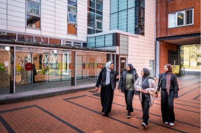 Students walking on campus