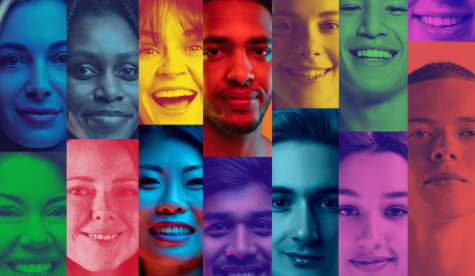A vibrant image of different people from different background