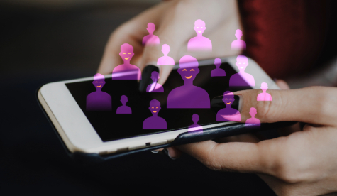 An image of a mobile device and negative images.