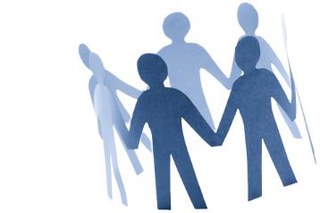 Paper Figures Holding Hands In A Circle, Paper Figures Holding Hands In A Circle