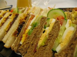 Sandwiches250x188.jpg, A row of various types of sandwiches 